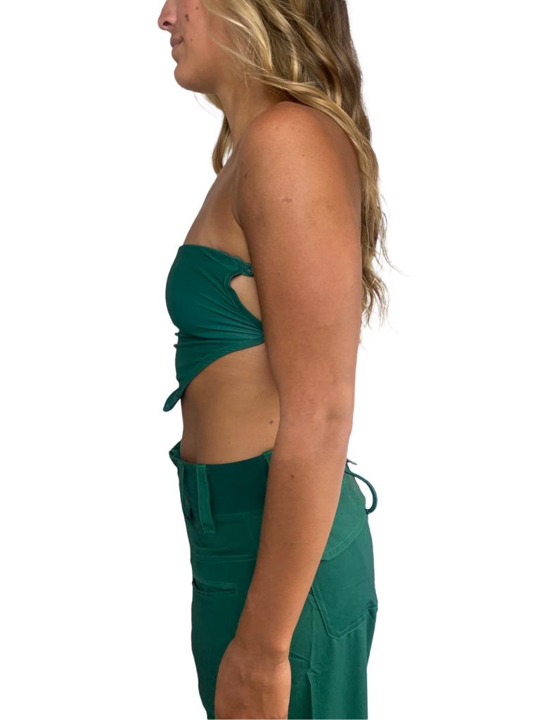 Emerald Strapless Triangle Bikini Top