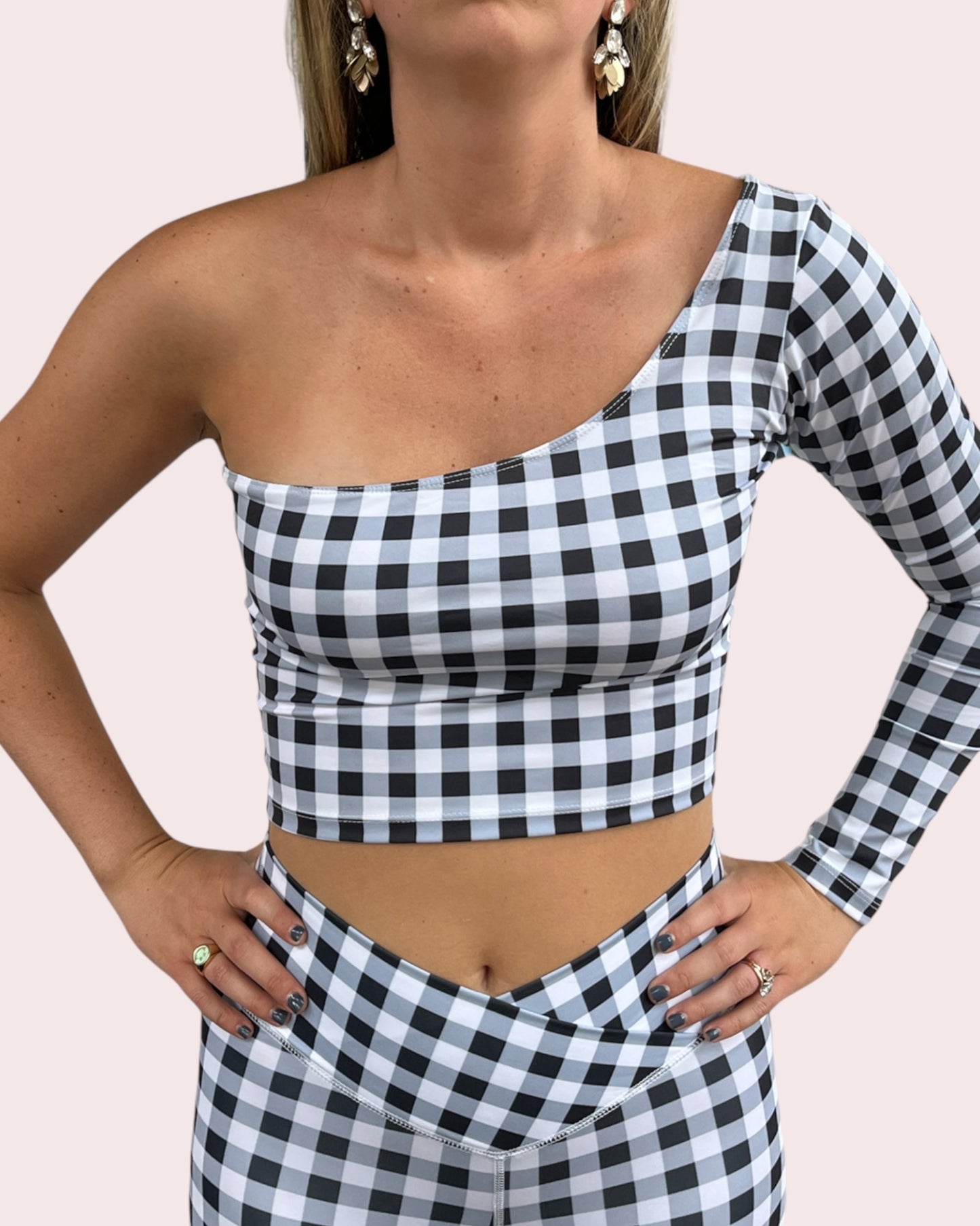 Checker Yoga Top