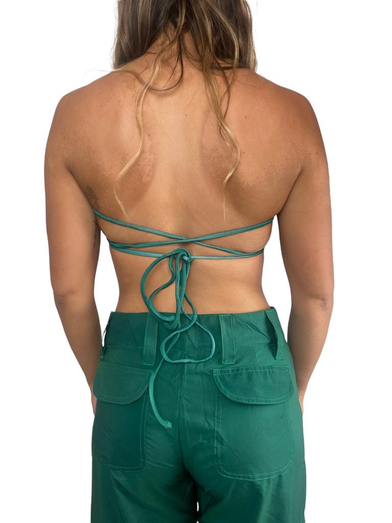 Emerald Strapless Triangle Bikini Top