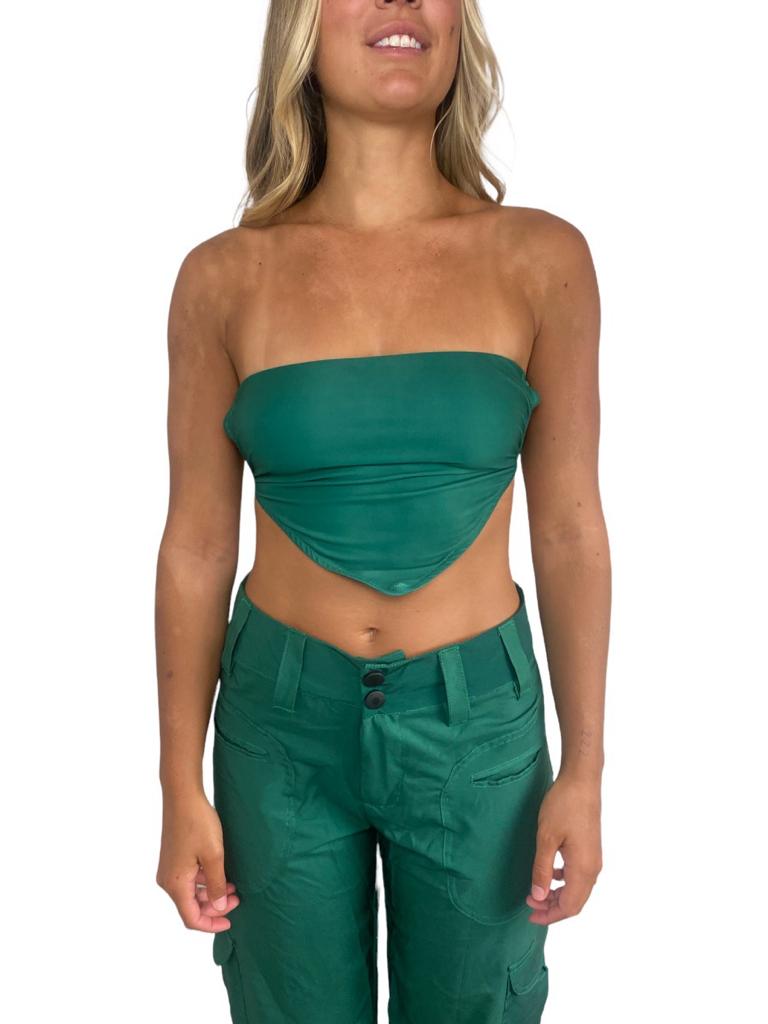 Emerald Strapless Triangle Bikini Top